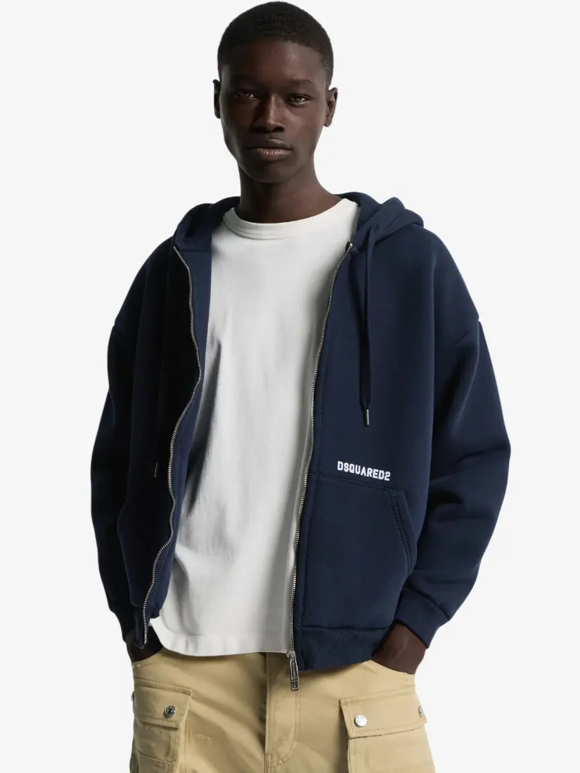 Bluzë me kapuç Dsquared2 Logo Boyfriend Fit