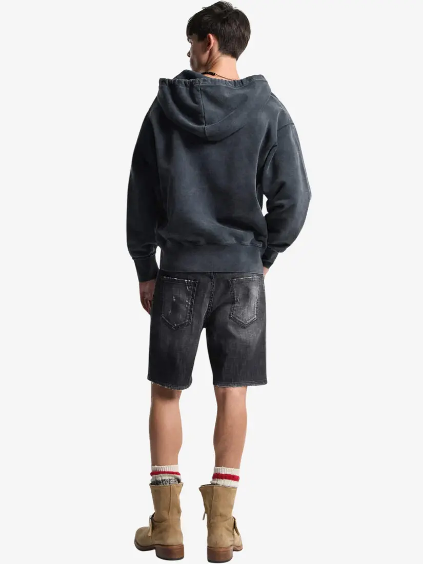 Dsquared2 Black Fog Wash Marine Denim Shorts
