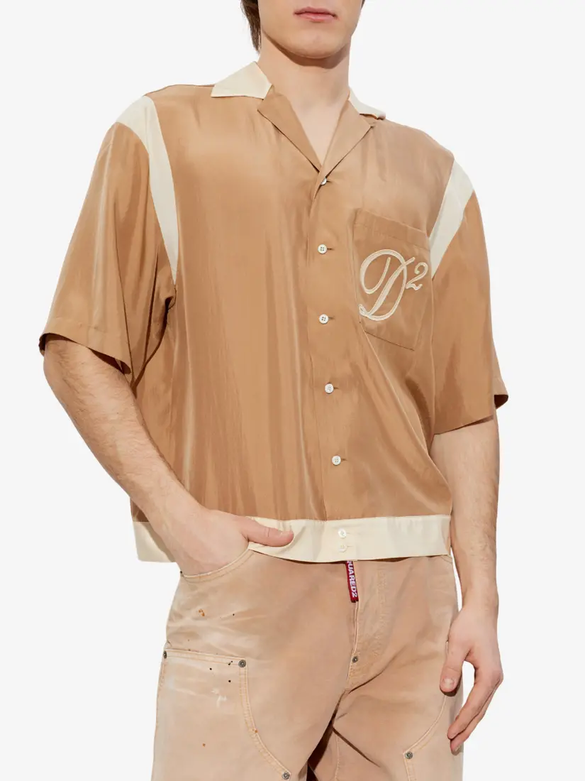 Këmishë DSquared2 Brown Silk