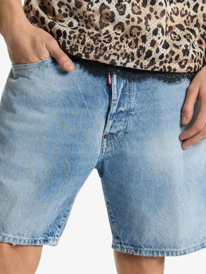 Pantallona të shkutra xhins DSquared2 Light Wash