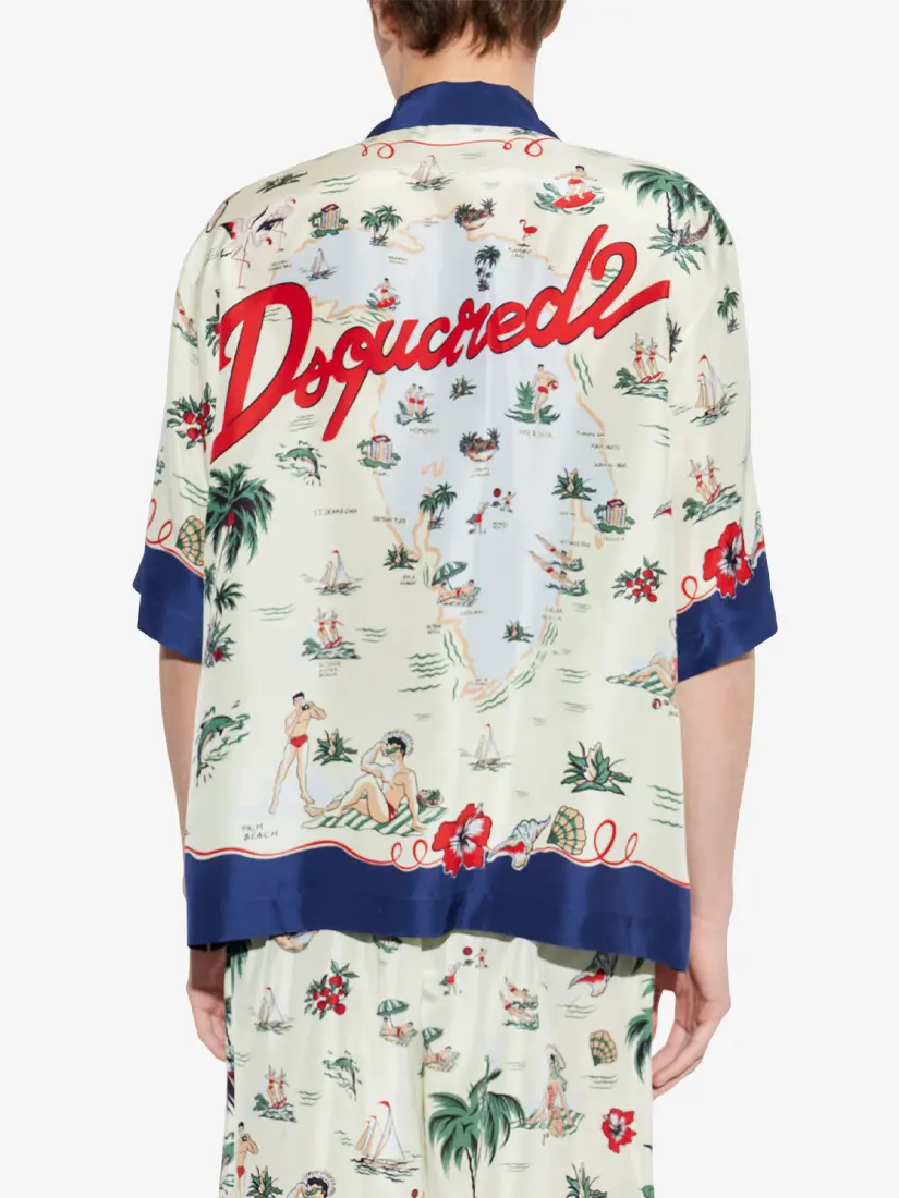 Këmishë DSquared2 Multicolor Silk