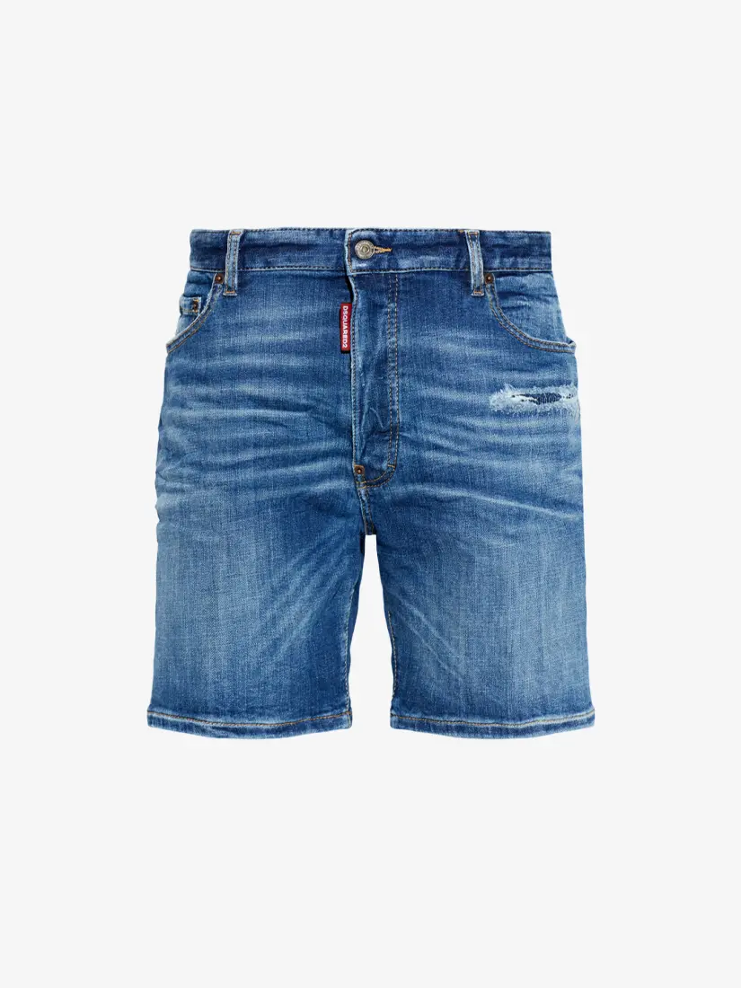 Pantallona të shkutra xhins DSquared2 Navy Blue Marine