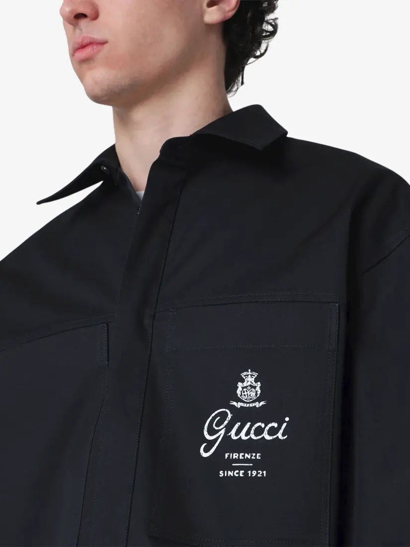 Xhaketë Gucci Twill In Cotton With Stamp