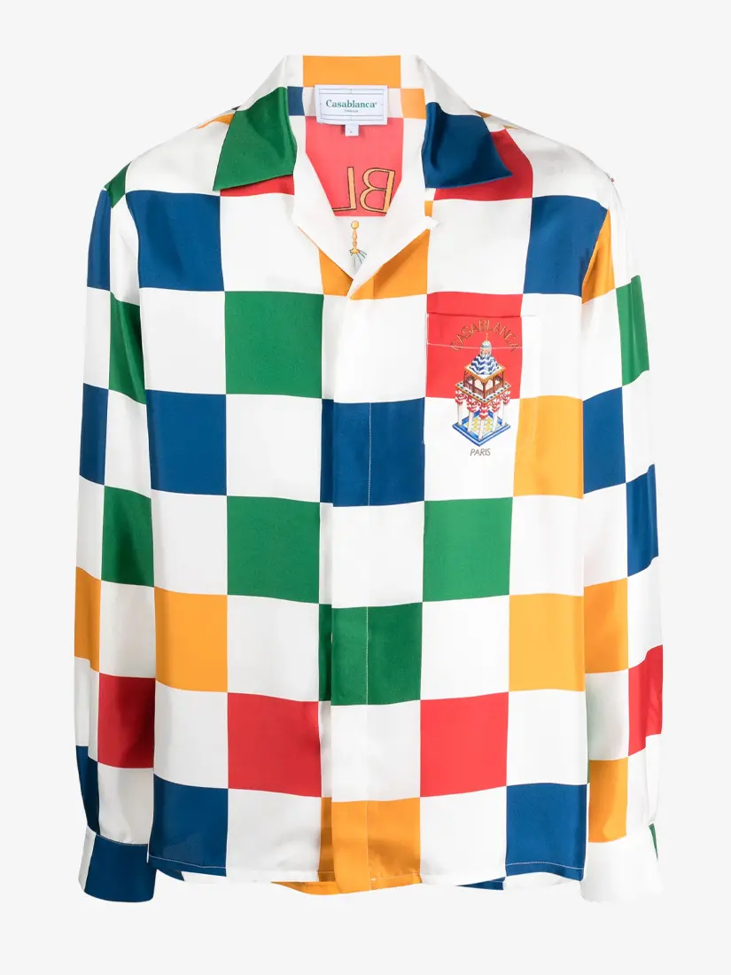 Këmishë Casablanca Checkerboard Print Silk