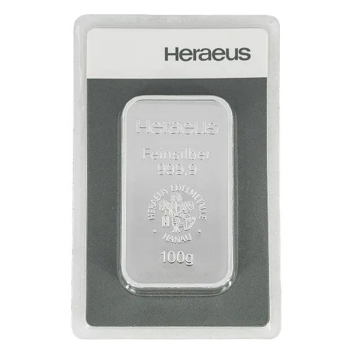 Heraeus Silberbarren 100g