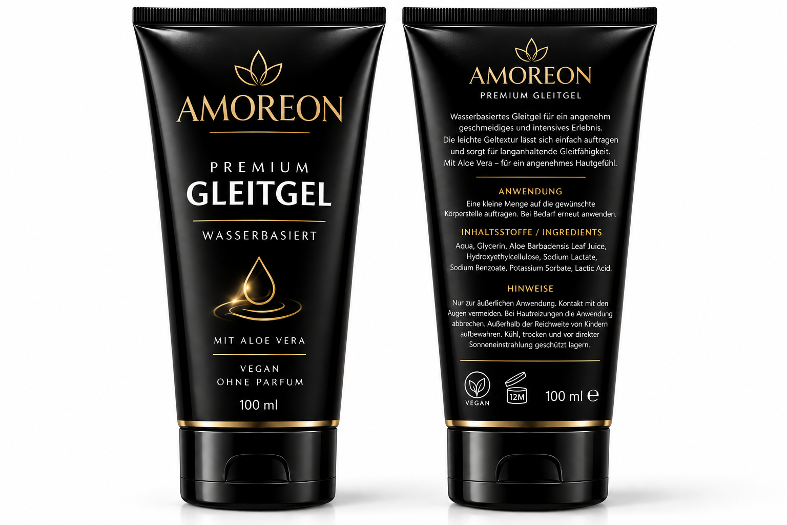 Gleitgel-Duo Schwarz-Gold