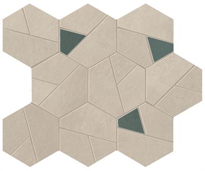 Atlas Concorde Boost Pro Cream Hex Blue mozaïek mat - tegel in beige