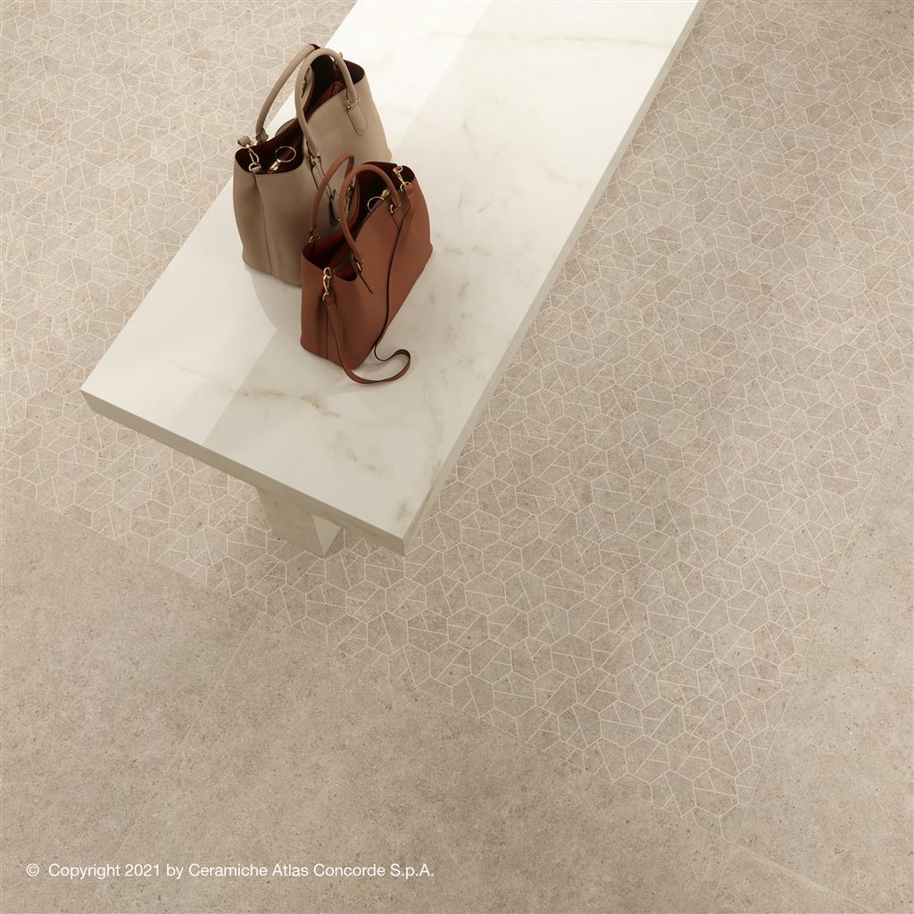 Atlas Concorde Boost Stone Ivory Hex mozaïek mat - tegel in beige (foto 3)