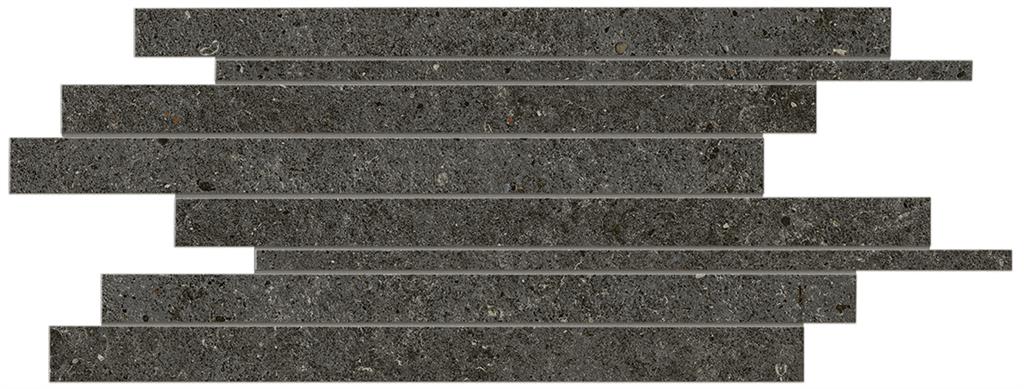 Atlas Concorde Boost Stone Tarmac Brick mozaïek mat - tegel in zwart