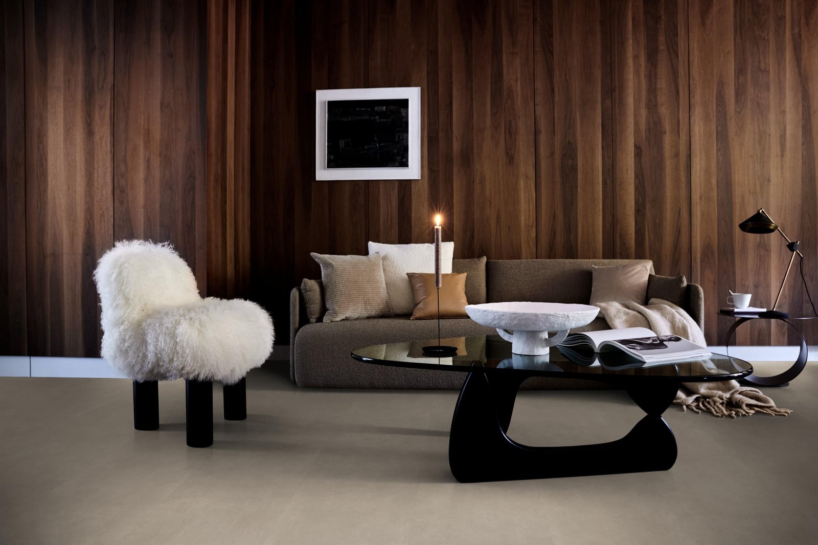 Basic dryback sand - PVC vloer in beige, tegelformaat (foto 3)