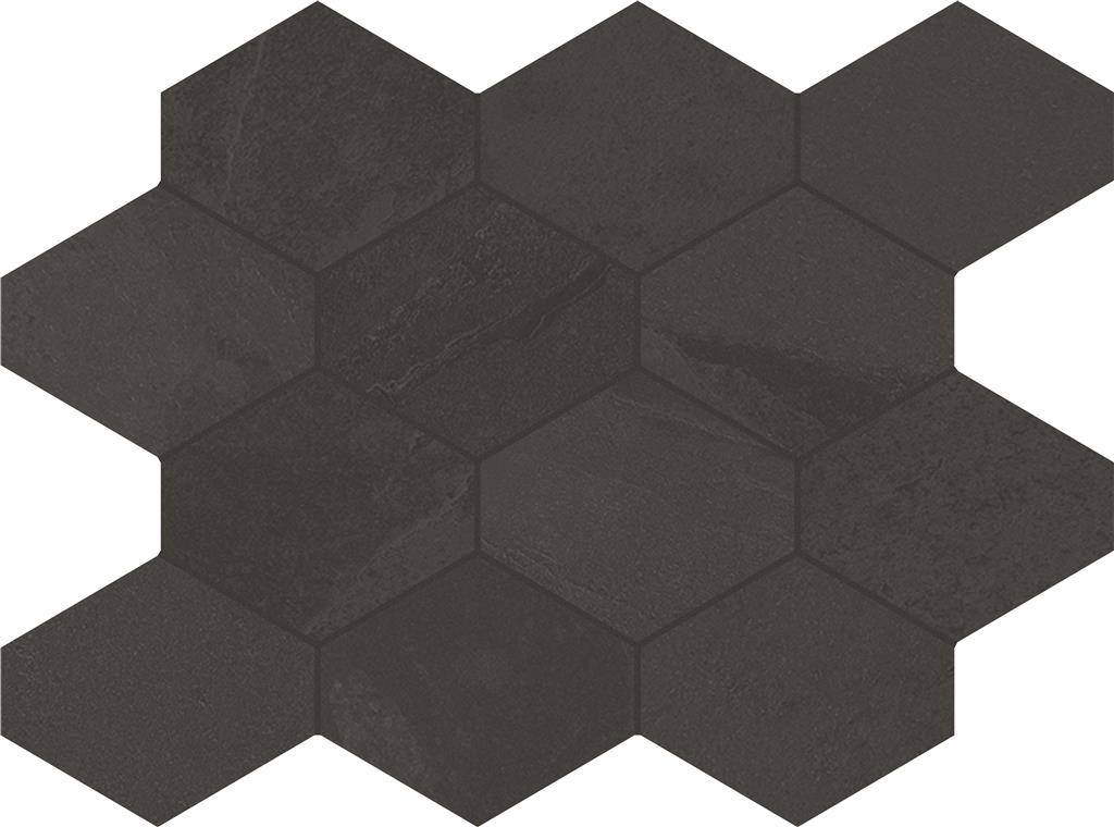 black Naturale 25x34 Hexagon URW 683-2 - tegel in zwart