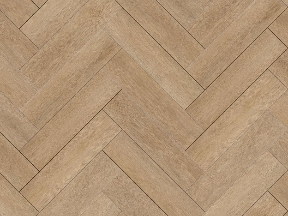 Cambridge Oak Visgraat Dry-Back - PVC vloer in bruin