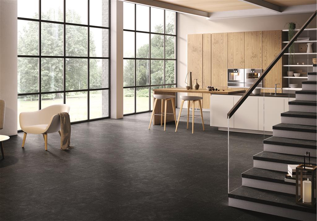 Cerdomus Nordenn Nero Chiselled edge vloertegel mat - kleur zwart (foto 2)