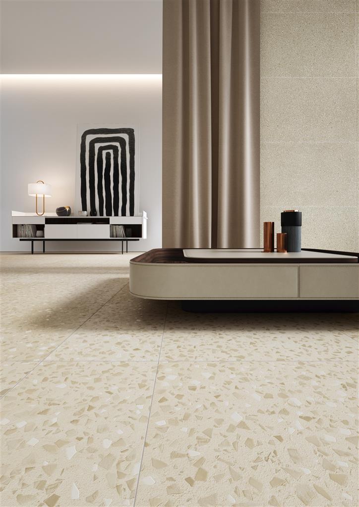 Coem Terrazzo Maxi Caolino vloertegel mat - kleur beige (foto 3)