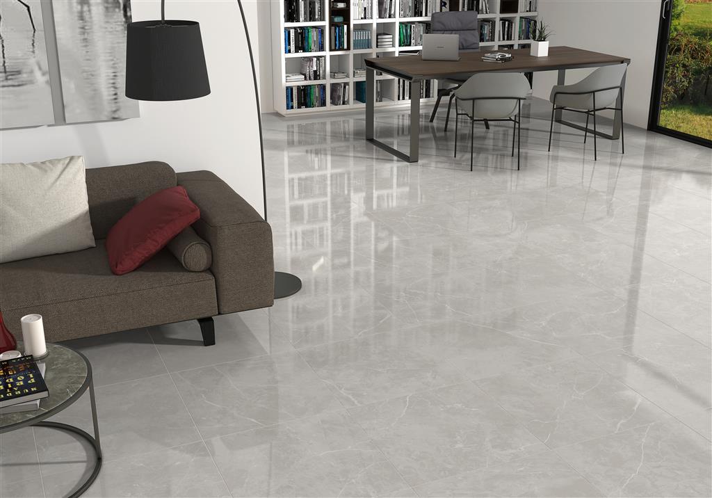 Ecoceramic Luxe Puccini Perla vloertegel gepolijst - kleur grijs (foto 2)