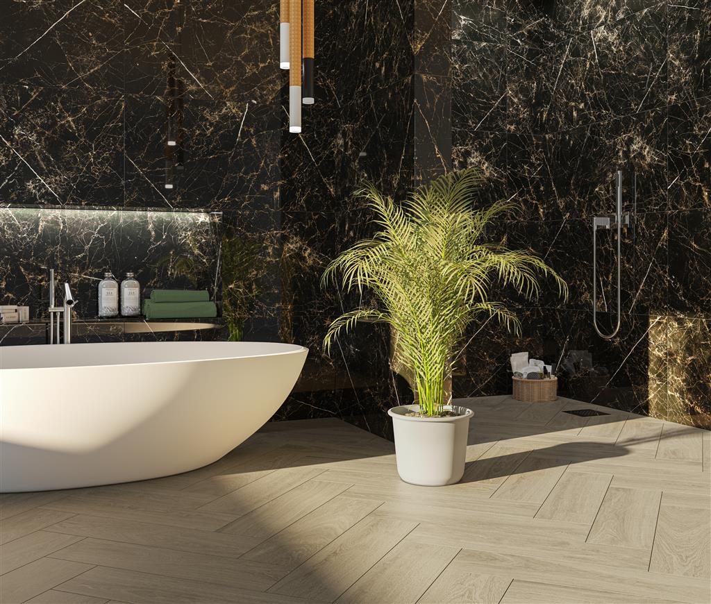 Ecoceramic Luxe Verdi Negro Ultra vloertegel glans - kleur zwart (foto 2)