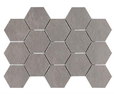 Ecoceramic Newton Silver Malla Hexagonal mozaïek mat - tegel in grijs