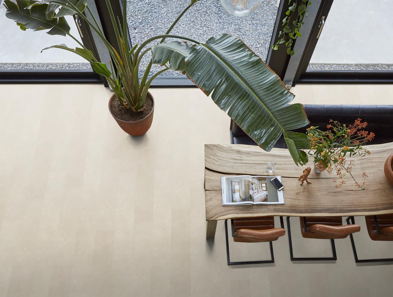 Finsbury dryback beige - PVC vloer, rechte planken (foto 3)