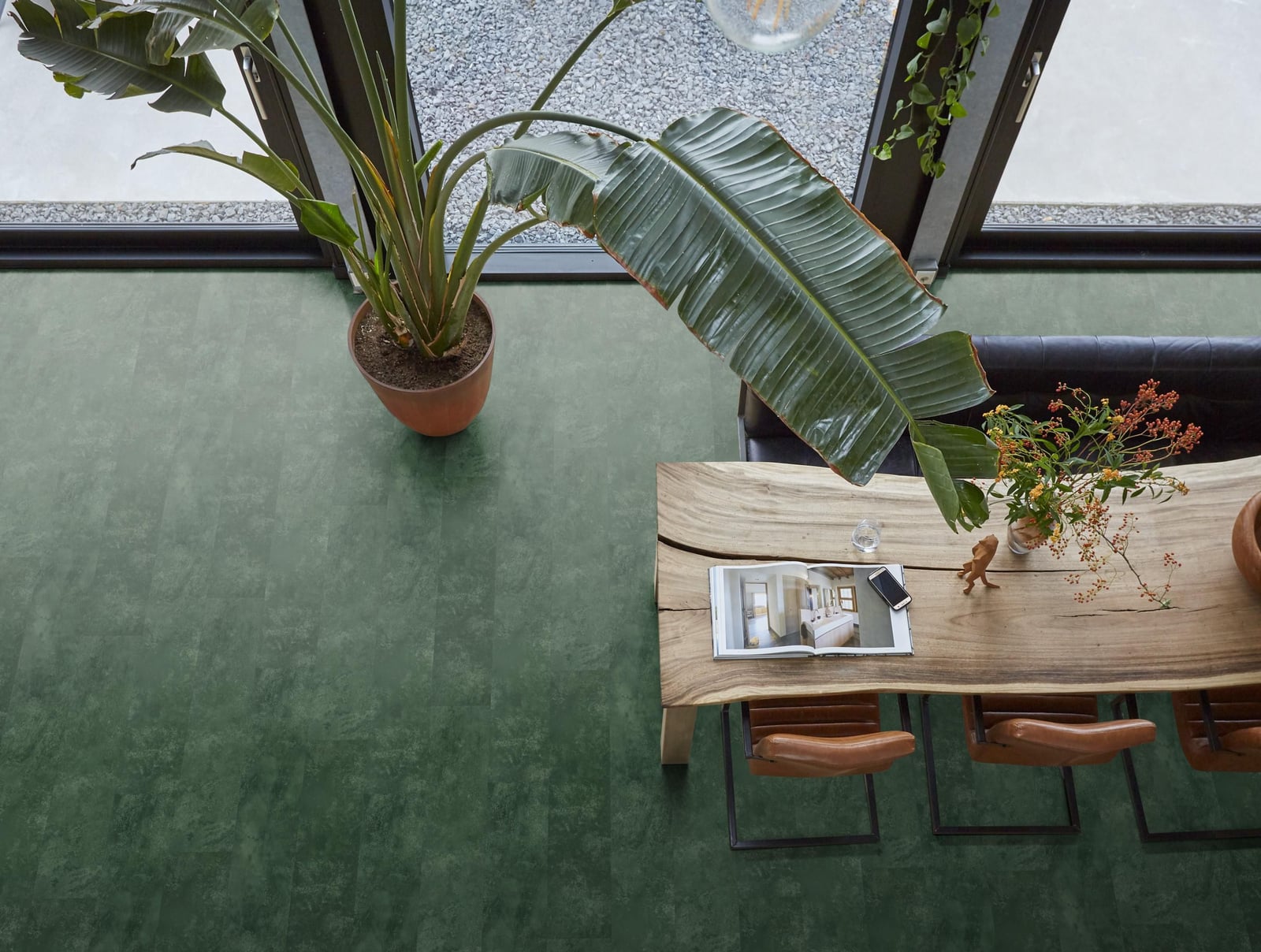 Finsbury dryback dark green - PVC vloer in groen, rechte planken (foto 3)