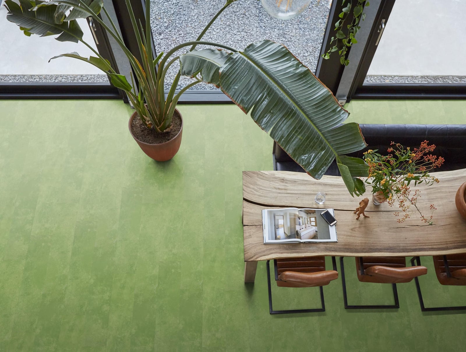 Finsbury dryback green - PVC vloer in groen, rechte planken (foto 3)