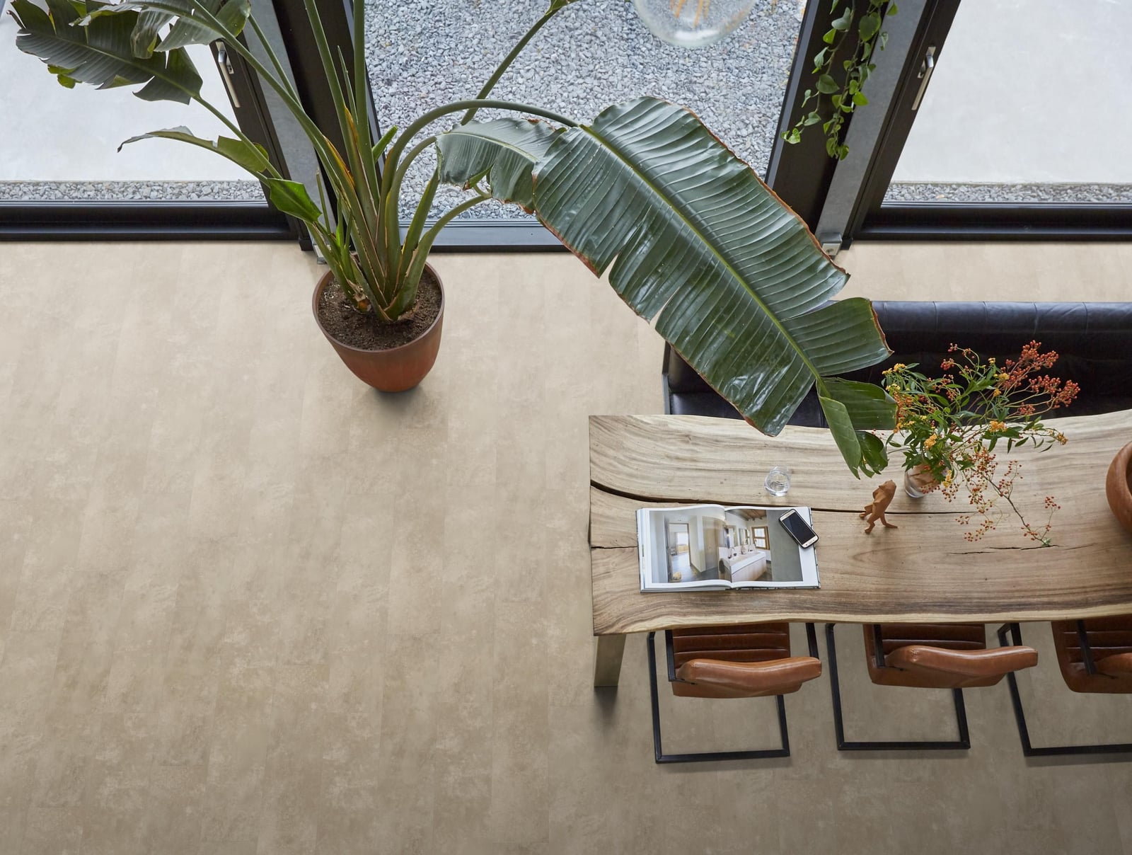 Finsbury dryback sand - PVC vloer in beige, rechte planken (foto 3)