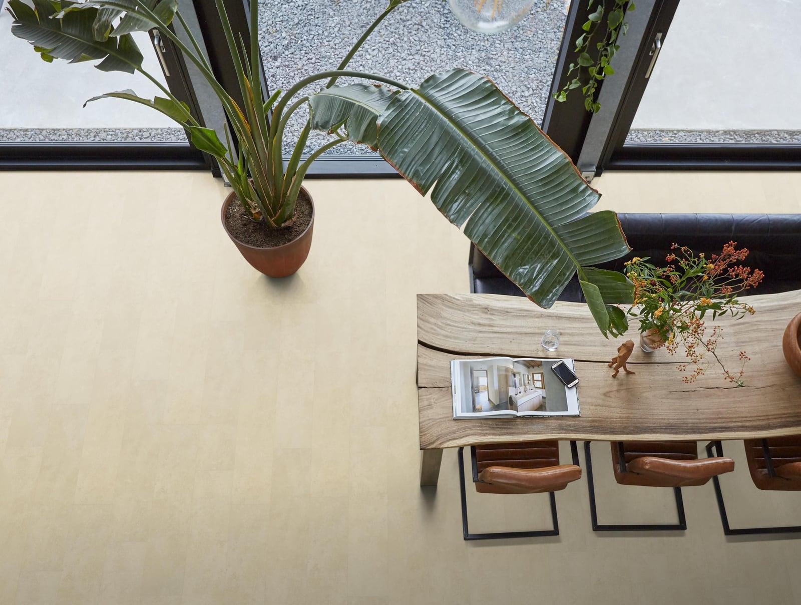Finsbury dryback warm beige - PVC vloer, rechte planken (foto 3)