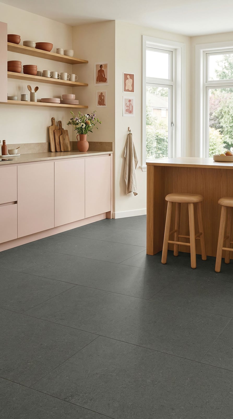 Gelasta Firmfit Tegel 6900 Concrete Grey - PVC vloer in grijs, rechte planken (foto 2)