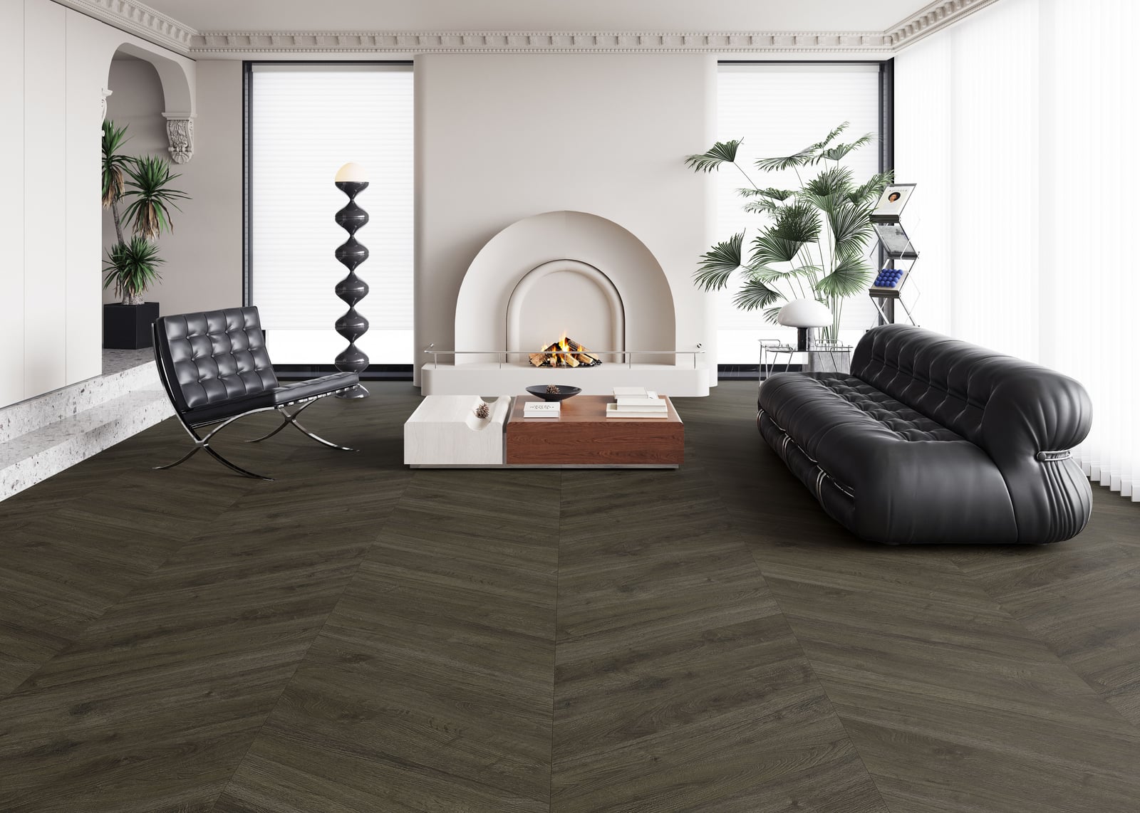 Gelasta Oakland Special Hongaarse punt 3706 Soil - PVC vloer in antraciet (foto 3)