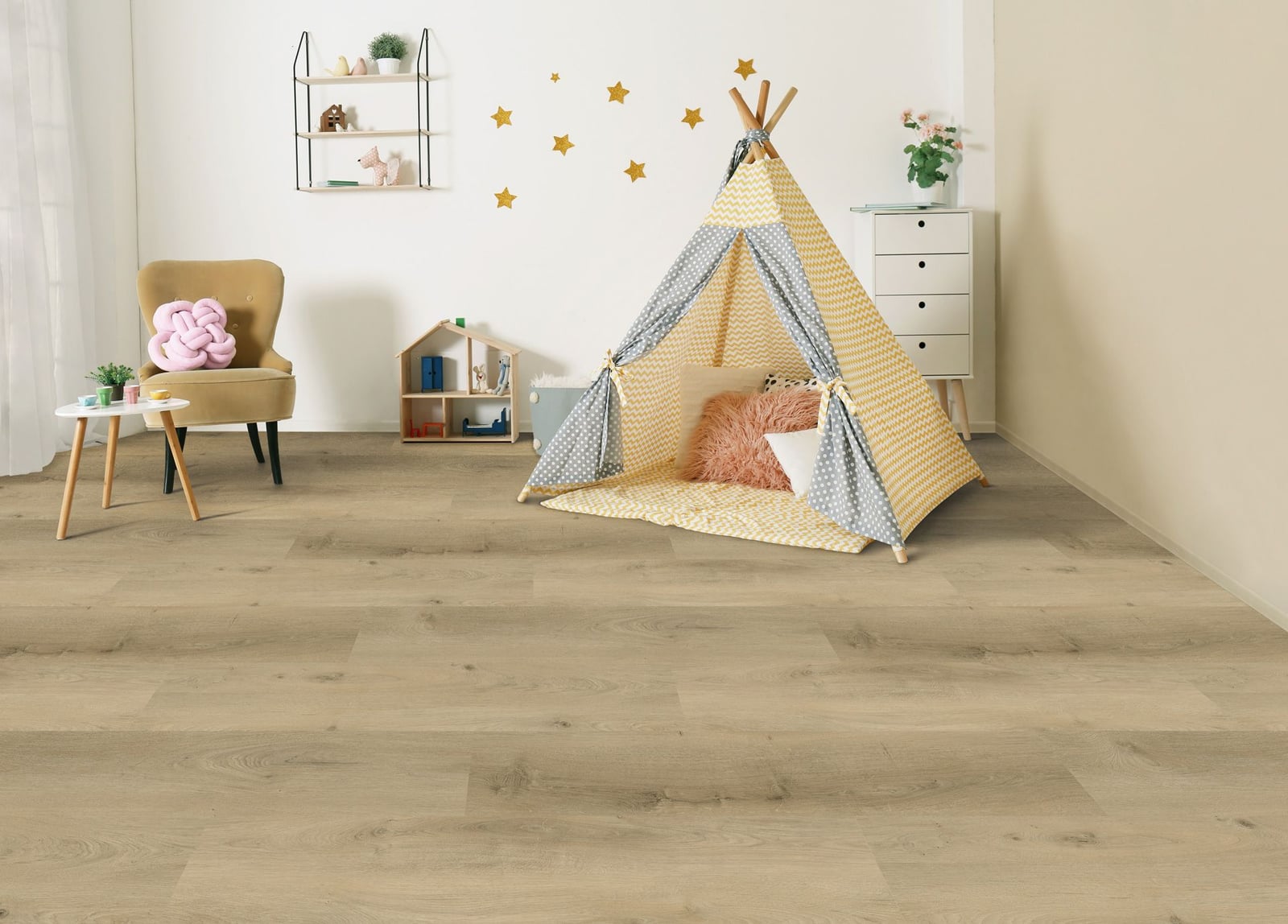 Gelasta Vario 4905 Prestige Oak Smoked Light - PVC vloer in beige, rechte planken (foto 2)