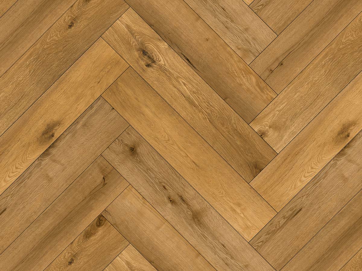 Gold Oak Visgraat Click - PVC vloer in bruin