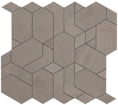 Grey Matt 31x33,5 Mosaic Shapes AEW 042-3 - tegel in grijs, mozaïek