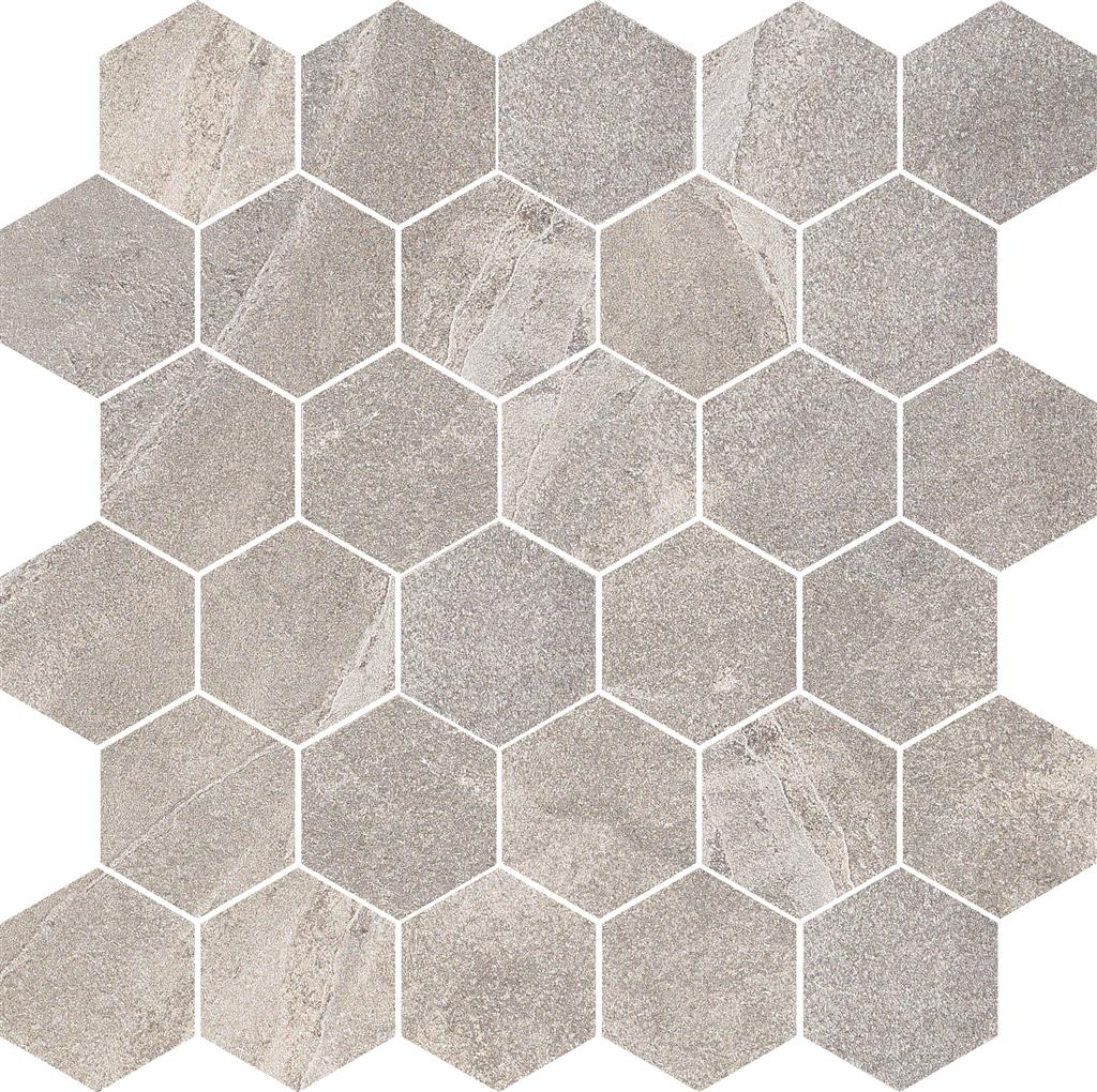 Grey Natural 26,5x30,5 Hexagon Mosaic DEW 113-3 - tegel in grijs