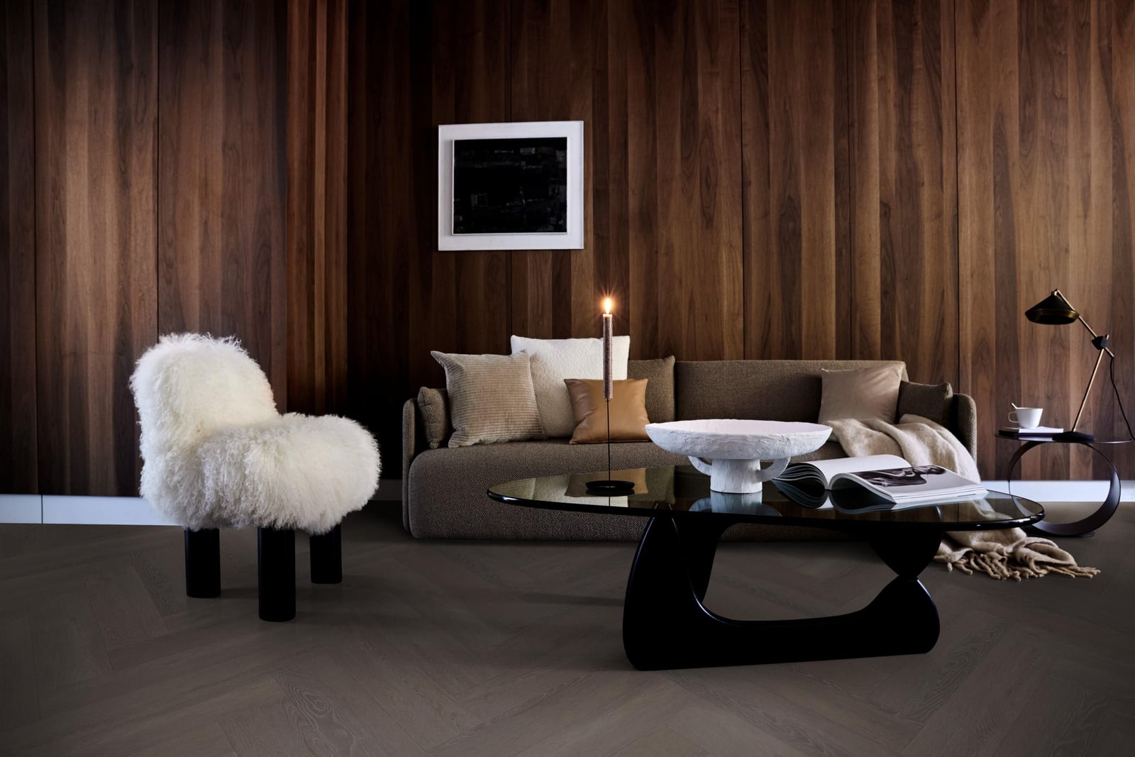 Herringbone click SRC charcoal - PVC vloer in antraciet, visgraat (foto 3)