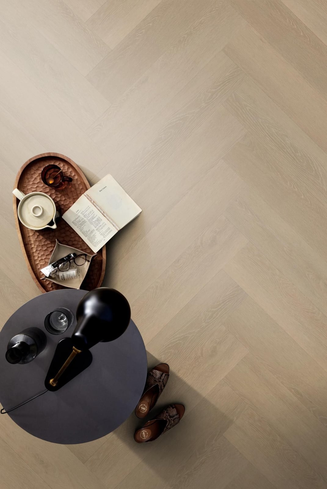 Herringbone click SRC warm natural - PVC vloer in naturel eiken, visgraat (foto 2)