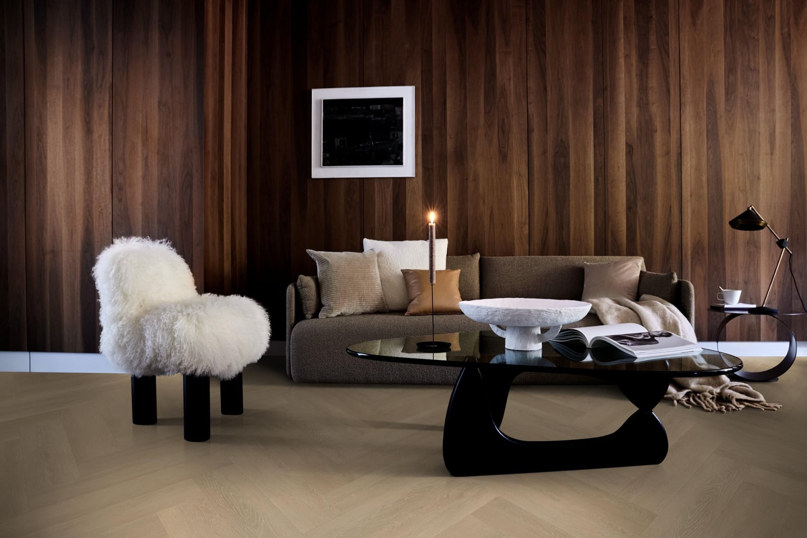 Herringbone click SRC warm natural - PVC vloer in naturel eiken, visgraat (foto 3)