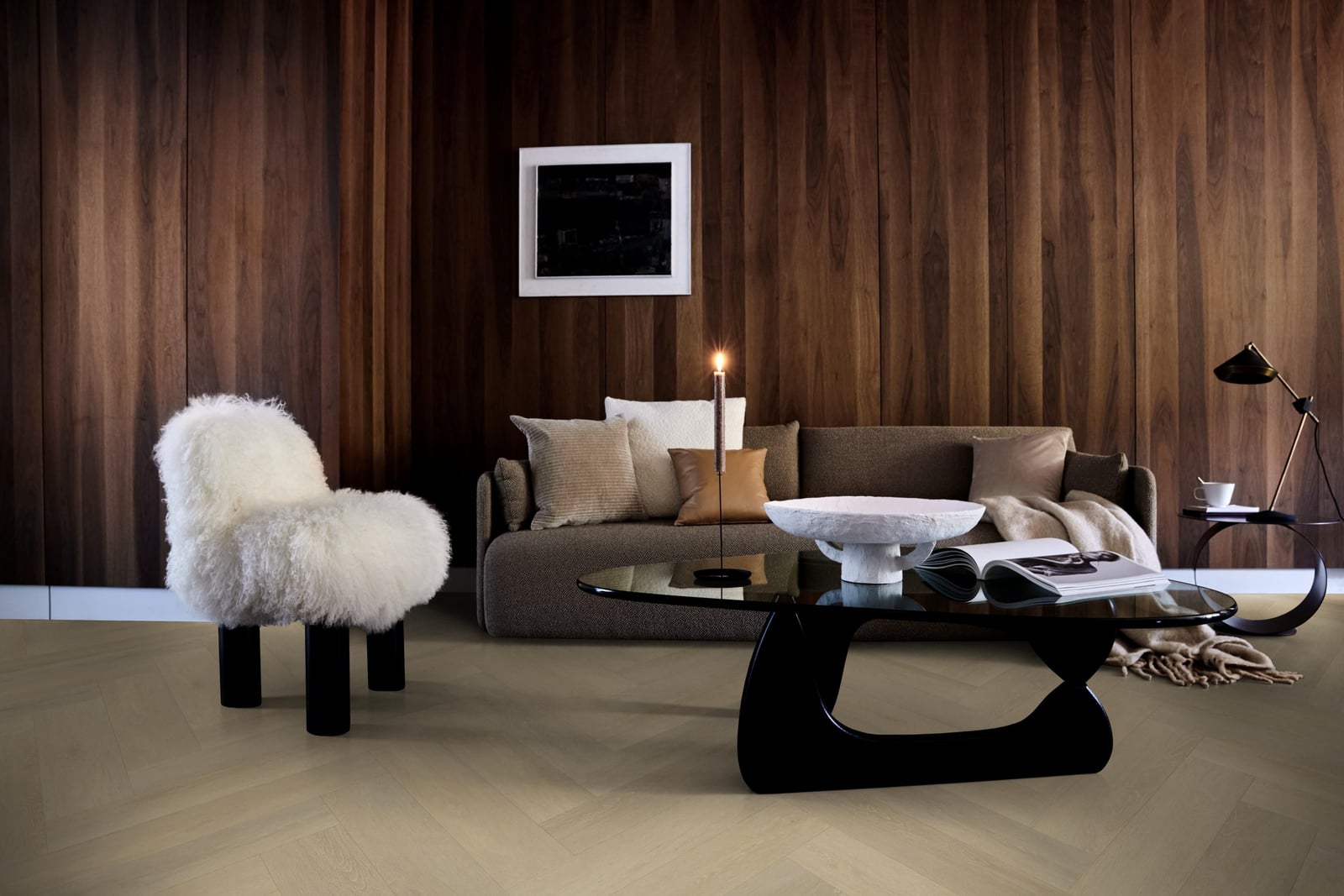 Herringbone dryback natural - PVC vloer in naturel eiken, visgraat (foto 3)