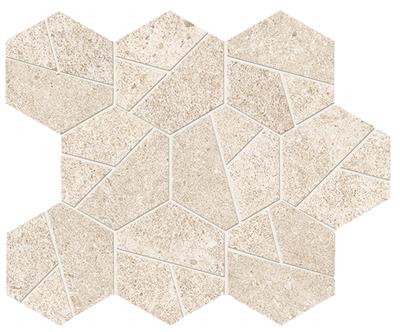 Ivory Matt 25x28,5 Mosaic Hexagon AEW 047-4 - tegel in beige