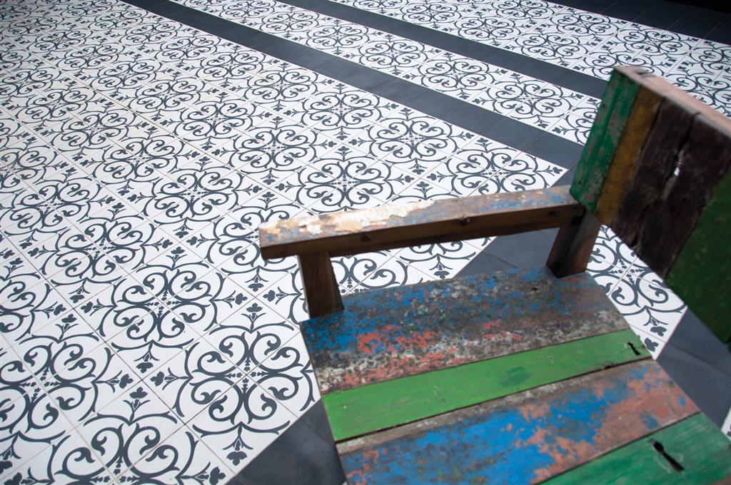 Kerion Neocim Classic A Noir Décor vloertegel mat - kleur wit (foto 2)