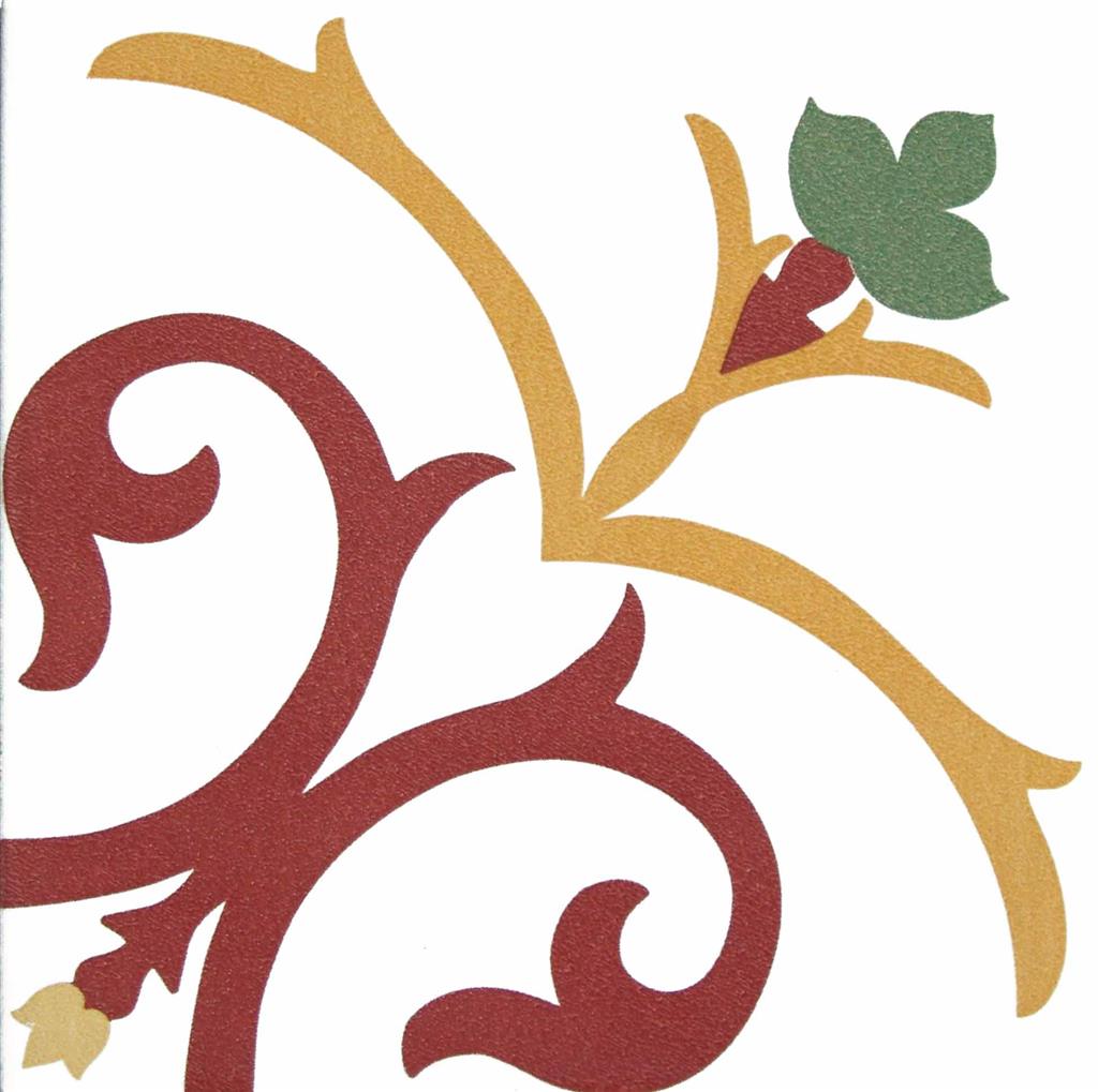 Kerion Neocim Classic Branche Décor vloertegel mat - kleur wit