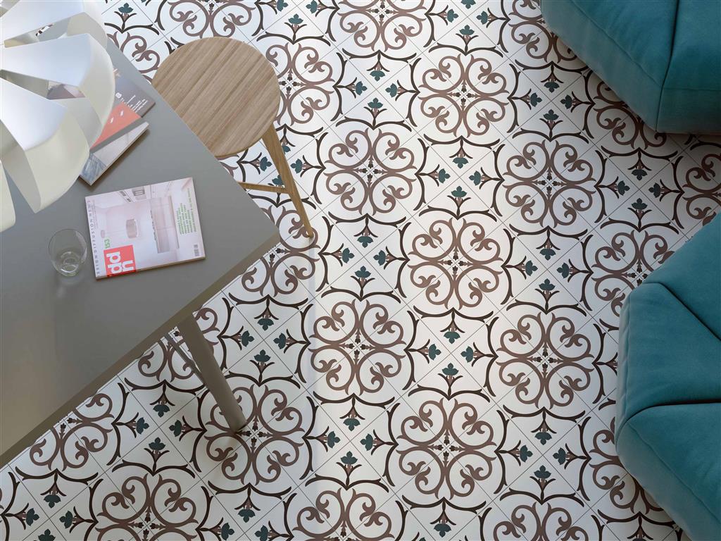 Kerion Neocim Classic Branche Mer Décor vloertegel mat - kleur blauw (foto 2)
