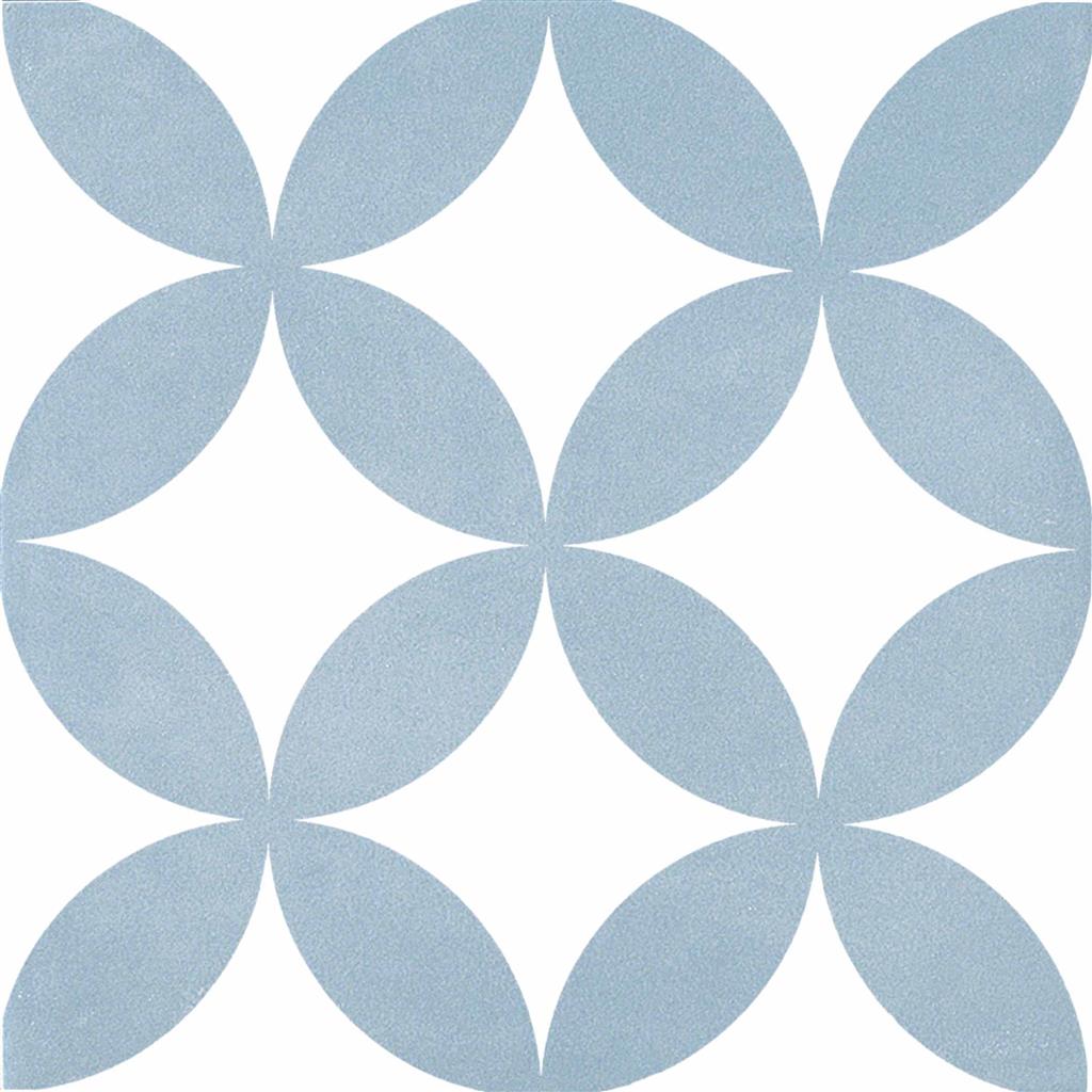 Kerion Neocim Classic Fleur Ciel Décor vloertegel mat - kleur blauw