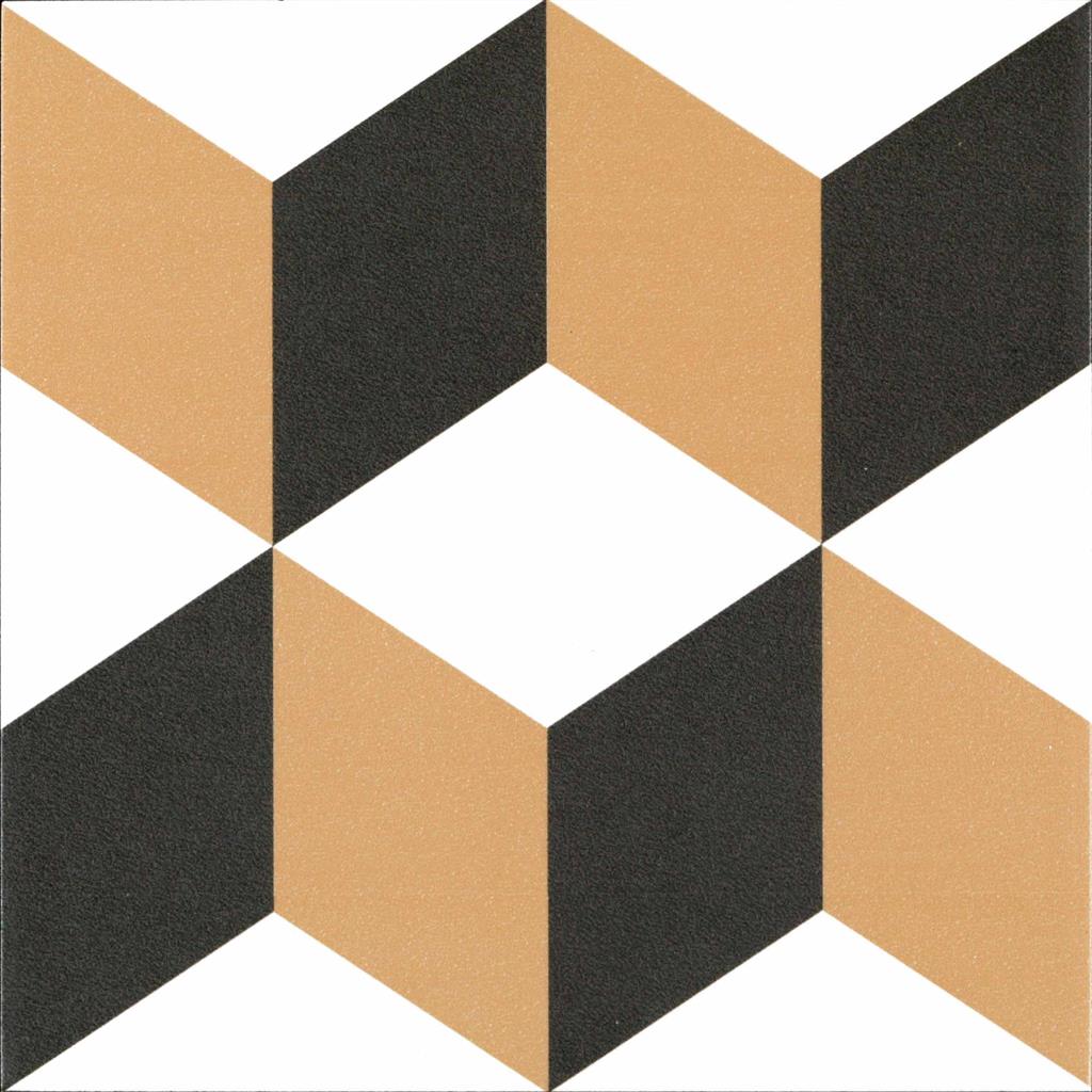 Kerion Neocim Plus Cubique Caramel Décor vloertegel mat - kleur geel