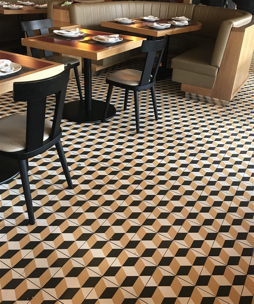 Kerion Neocim Plus Cubique Caramel Décor vloertegel mat - kleur geel (foto 2)