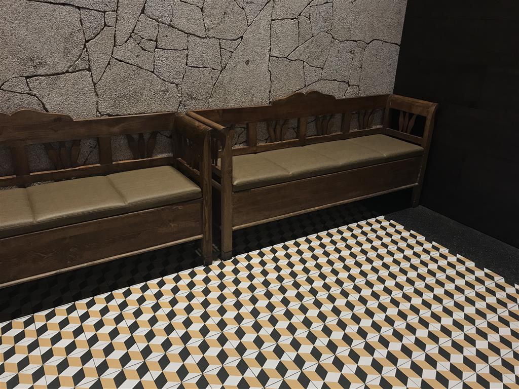 Kerion Neocim Plus Cubique Caramel Décor vloertegel mat - kleur geel (foto 3)