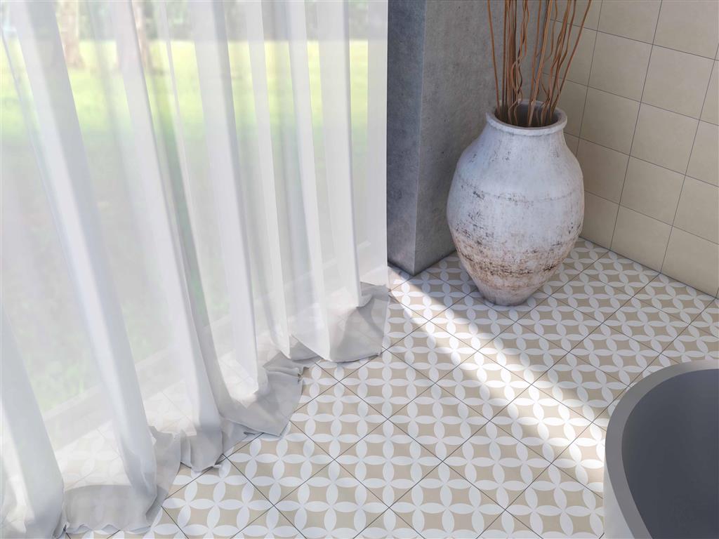 Kerion Neocim Plus Fleur Champagne N Décor vloertegel mat - kleur beige (foto 2)