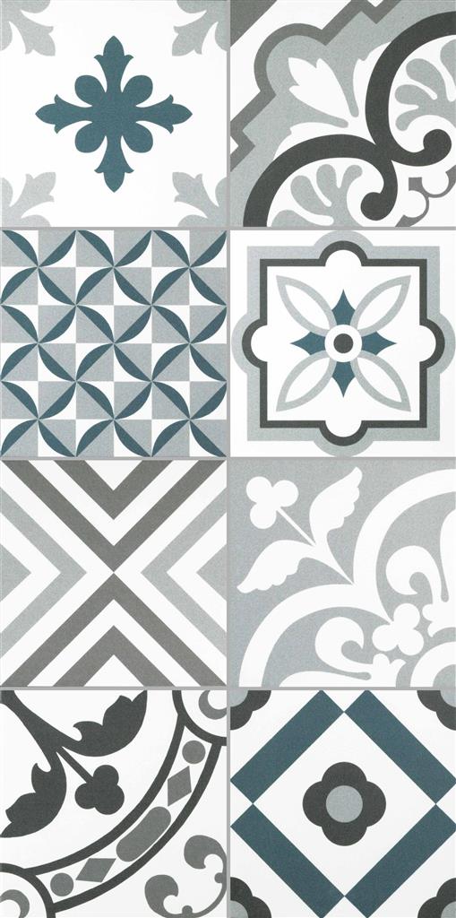 Kerion Neocim Plus Patchwork Bleu / Gris vloertegel mat - kleur blauw