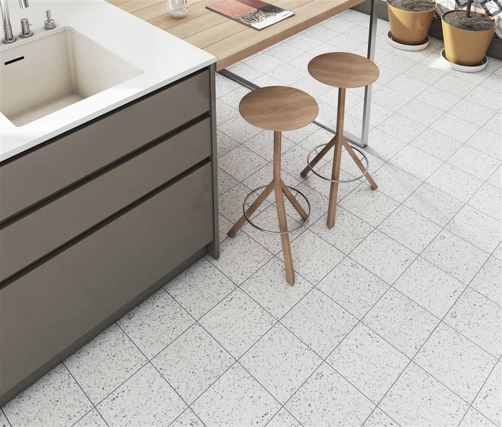 Kerion Neocim Terrazzo Bianco vloertegel mat - kleur wit (foto 2)