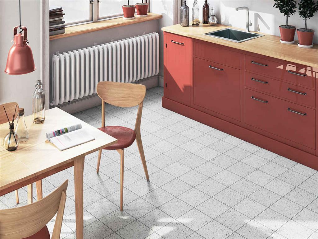 Kerion Neocim Terrazzo Bianco vloertegel mat - kleur wit (foto 3)
