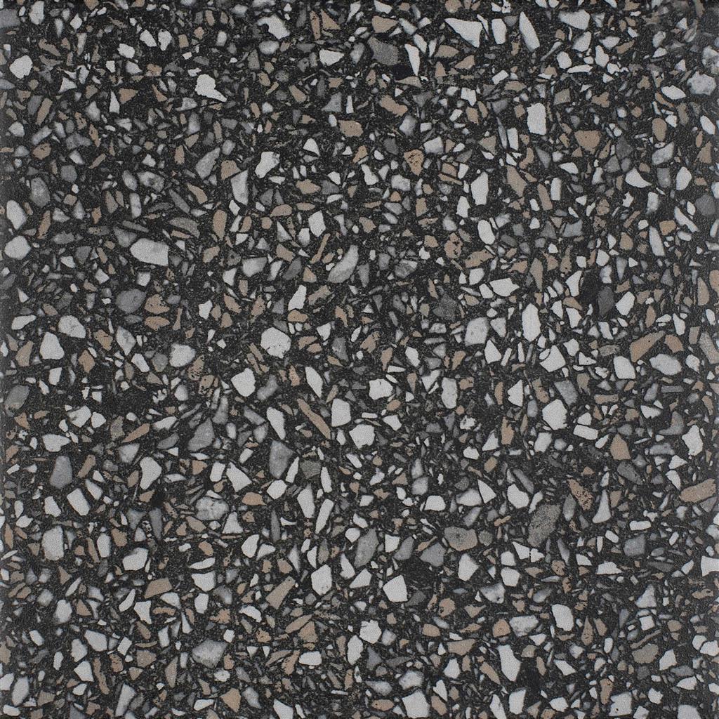 Kerion Neocim Terrazzo Nero vloertegel mat - kleur zwart