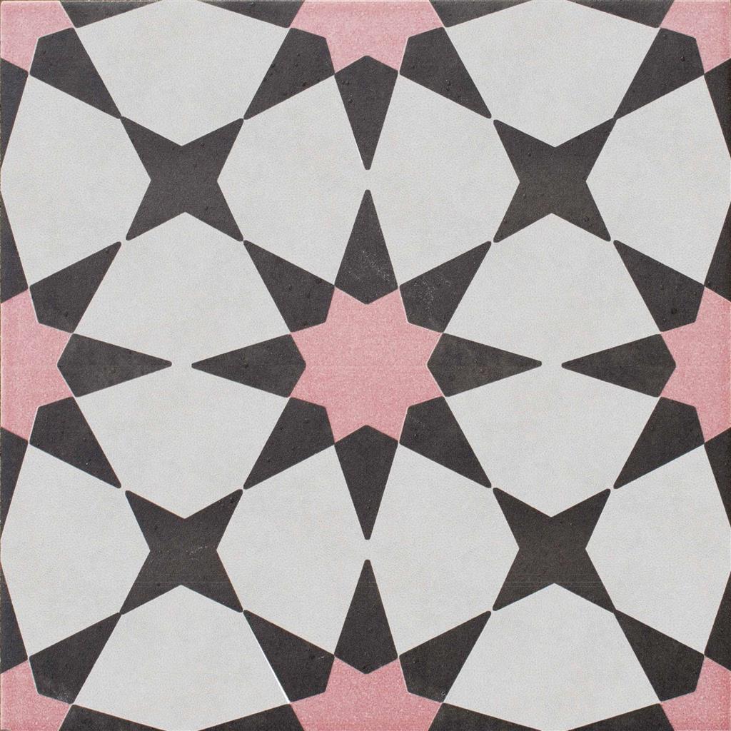 Kerion Neocim Vintage V06 Décor vloertegel mat - kleur roze